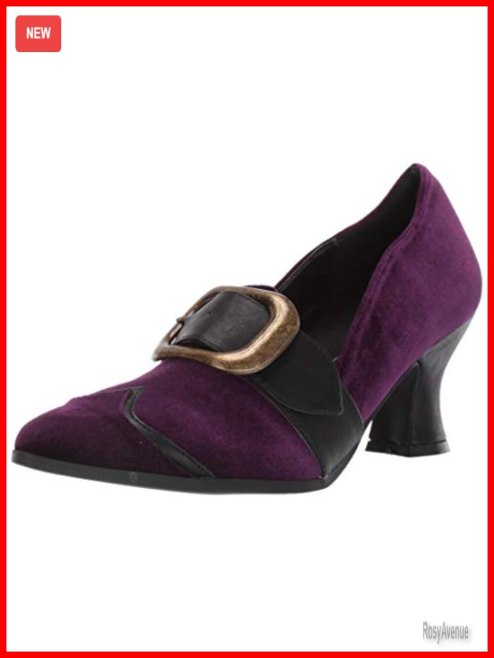Faux Suede Mary Jane Pump Closed Toe Block Heel